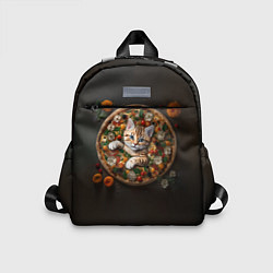 Детский рюкзак Кот в пицце, цвет: 3D-принт