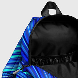 Детский рюкзак Сине голубые узорчатые полосы, цвет: 3D-принт — фото 2