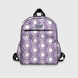 Детский рюкзак Шестиугольники фиолетовые, цвет: 3D-принт