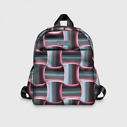 Детский рюкзак Множество полурозовых изогнутых четырёхугольников, цвет: 3D-принт