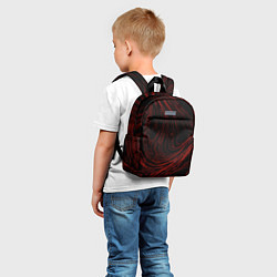 Детский рюкзак Абстракция красные кривые линии на черном, цвет: 3D-принт — фото 2