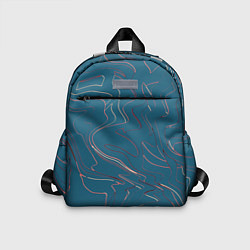 Детский рюкзак Бирюзовый линии абстракция, цвет: 3D-принт