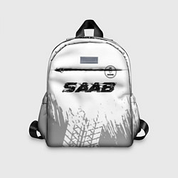 Детский рюкзак Saab speed на светлом фоне со следами шин: символ, цвет: 3D-принт