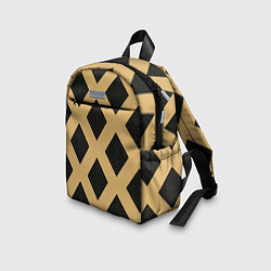 Детский рюкзак Черно-желтый узор геометрические ромбы, цвет: 3D-принт — фото 2