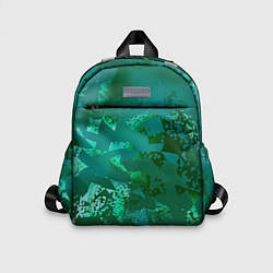Детский рюкзак Зелёные обрывки фигур, цвет: 3D-принт