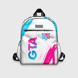 Детский рюкзак GTA neon gradient style: надпись, символ, цвет: 3D-принт