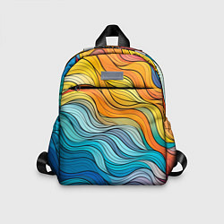 Детский рюкзак Цветовой волнообразный паттерн, цвет: 3D-принт
