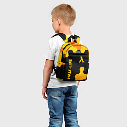 Детский рюкзак Half-Life - gold gradient: надпись, символ, цвет: 3D-принт — фото 2