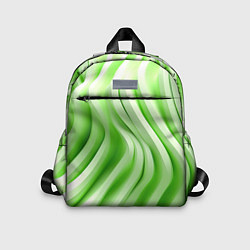 Детский рюкзак Белые и зеленый волны, цвет: 3D-принт