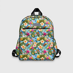 Детский рюкзак Разноцветные цветочки гавайские, цвет: 3D-принт