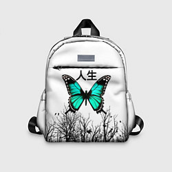 Детский рюкзак С бабочкой на фоне японского иероглифа, цвет: 3D-принт