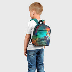Детский рюкзак Аморфный цветастый космос, цвет: 3D-принт — фото 2