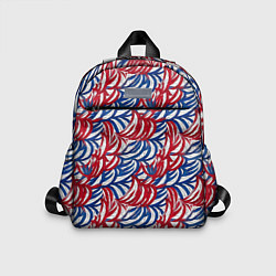 Детский рюкзак Белые синие красные узоры, цвет: 3D-принт