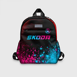 Детский рюкзак Skoda - neon gradient: символ сверху, цвет: 3D-принт