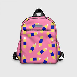 Детский рюкзак Паттерн с подсолнечным маслом на розовом фоне, цвет: 3D-принт