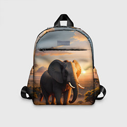 Детский рюкзак Африканский слон в саванне, цвет: 3D-принт