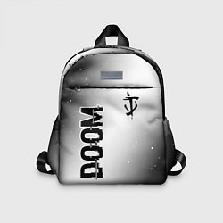 Детский рюкзак Doom glitch на светлом фоне: надпись, символ, цвет: 3D-принт