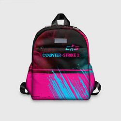 Детский рюкзак Counter-Strike 2 - neon gradient: символ сверху, цвет: 3D-принт