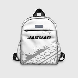Детский рюкзак Jaguar speed на светлом фоне со следами шин: симво, цвет: 3D-принт