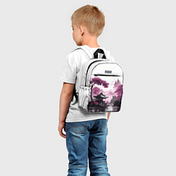 Детский рюкзак Японские мотивы - фиолетовый, цвет: 3D-принт — фото 2