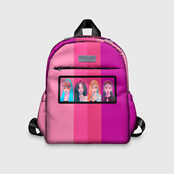 Детский рюкзак Группа Black pink на фоне оттенков розового, цвет: 3D-принт