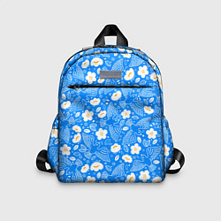 Детский рюкзак Белые птицы голуби и цветы яблони на синем фоне не, цвет: 3D-принт