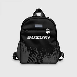 Детский рюкзак Suzuki speed на темном фоне со следами шин: символ, цвет: 3D-принт