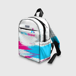 Детский рюкзак Mitsubishi neon gradient style: символ сверху, цвет: 3D-принт — фото 2