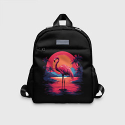 Детский рюкзак Розовый фламинго среди пальм, цвет: 3D-принт