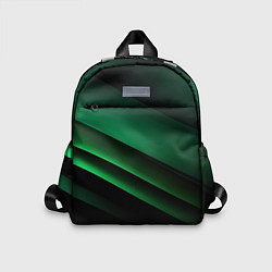 Детский рюкзак Черно зеленые полосы, цвет: 3D-принт