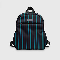 Детский рюкзак Полосы градиент бирюзовый, цвет: 3D-принт