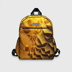 Детский рюкзак Желтая объемная абстракция, цвет: 3D-принт