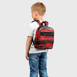 Детский рюкзак Текстура краски красные полосы, цвет: 3D-принт — фото 2