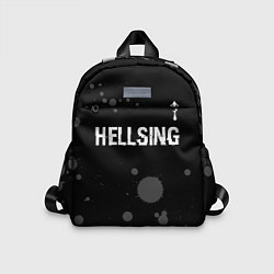 Детский рюкзак Hellsing glitch на темном фоне: символ сверху, цвет: 3D-принт