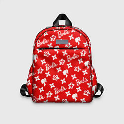 Детский рюкзак Барби паттерн красный, цвет: 3D-принт