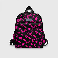 Детский рюкзак Барби паттерн черно-розовый, цвет: 3D-принт