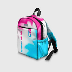 Детский рюкзак Rainbow Six neon gradient style: надпись, символ, цвет: 3D-принт — фото 2