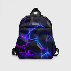 Детский рюкзак Синий и фиолетовый неон, цвет: 3D-принт