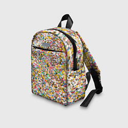 Детский рюкзак Паттерн смайлы эмоджи, цвет: 3D-принт — фото 2