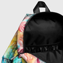 Детский рюкзак Акварельные листья паттерн, цвет: 3D-принт — фото 2