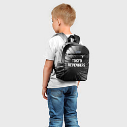 Детский рюкзак Tokyo Revengers glitch на темном фоне: символ свер, цвет: 3D-принт — фото 2