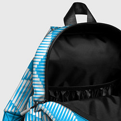 Детский рюкзак Бирюзовые белые объемные ромбы, цвет: 3D-принт — фото 2