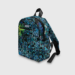 Детский рюкзак Мозаичный узор в синих и зеленых тонах, цвет: 3D-принт — фото 2