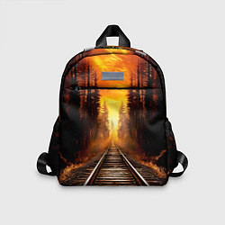Детский рюкзак Железная дорога на закате, цвет: 3D-принт
