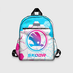Детский рюкзак Skoda neon gradient style, цвет: 3D-принт