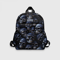 Детский рюкзак Черные металлические черепа, цвет: 3D-принт