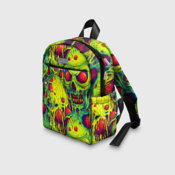 Детский рюкзак Зеленые психоделические черепа, цвет: 3D-принт — фото 2
