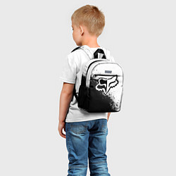 Детский рюкзак Fox motocross - черно-белые пятна, цвет: 3D-принт — фото 2