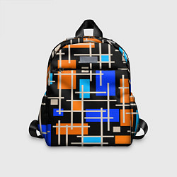 Детский рюкзак Разноцветная прямоугольная абстракция, цвет: 3D-принт
