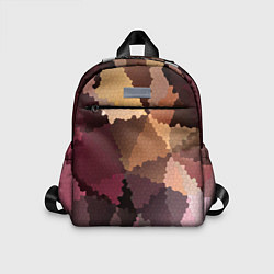 Детский рюкзак Мозаика в коричнево-розовых тонах, цвет: 3D-принт